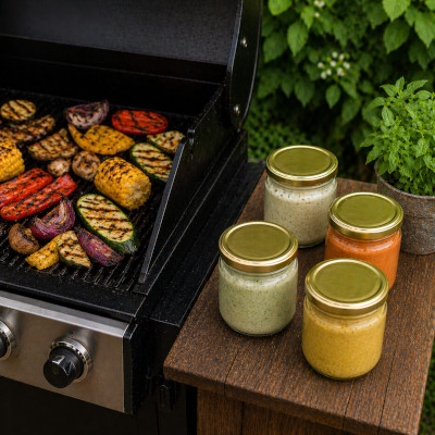 Gemuese grillen mit Dips in UNiTWIST-Glaesern
