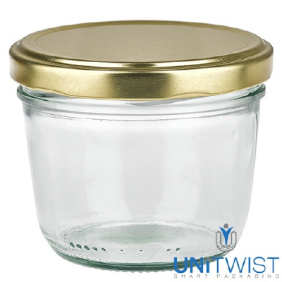 230ml Twist.Off Glas mit goldenem Deckel